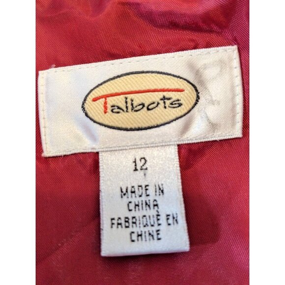 Vintage Talbots Wool Shift Dress Womens Size 12 Red Zipper Pockets Lined Modest - Picture 7 of 8
